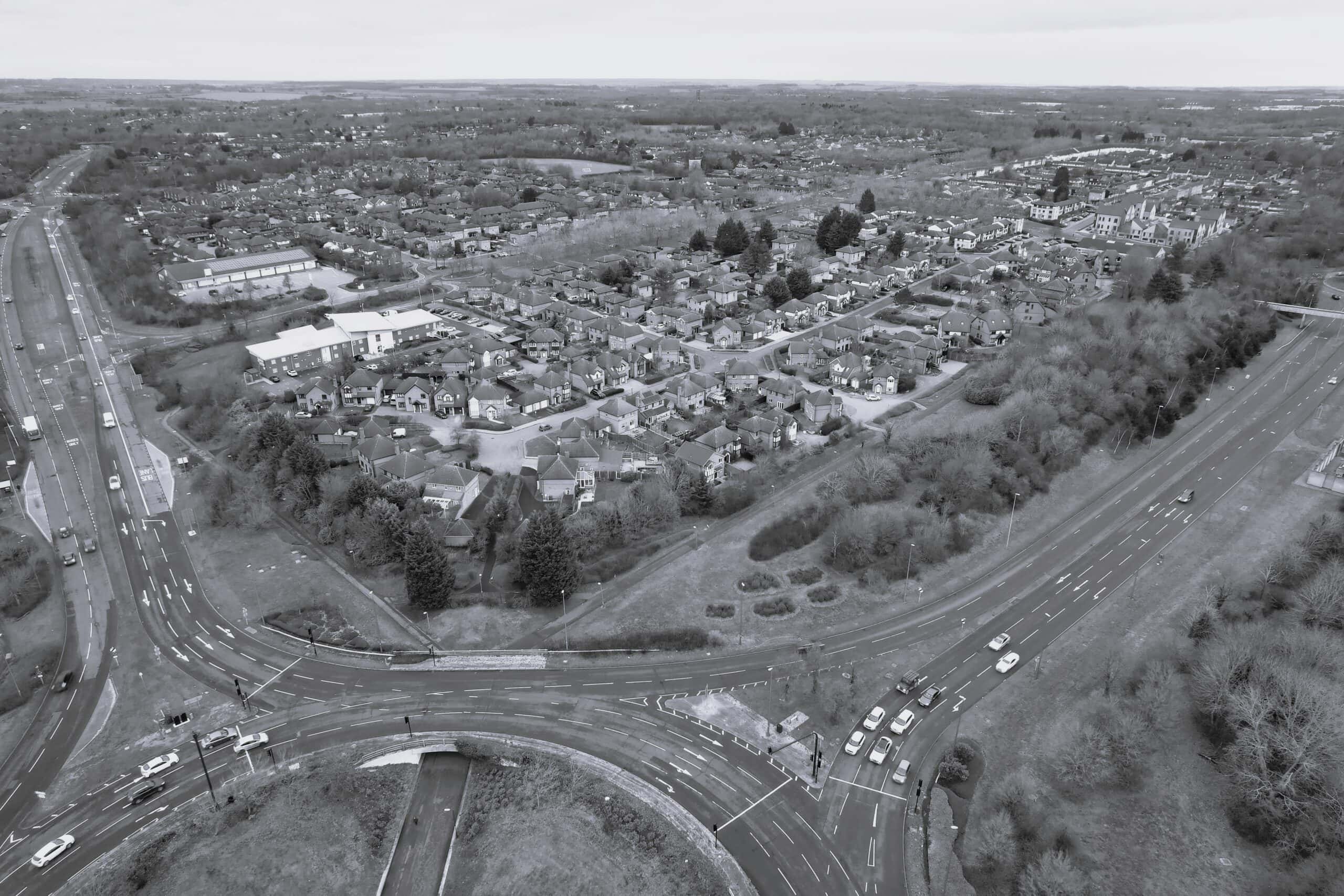 Aerial shot of the City of Milton Keynes